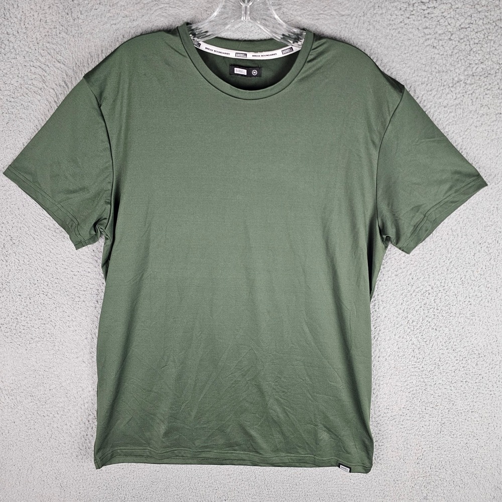Barbell Apparel T-Shirt Mens M Green Short Sleeve Athletic Performance Stretch